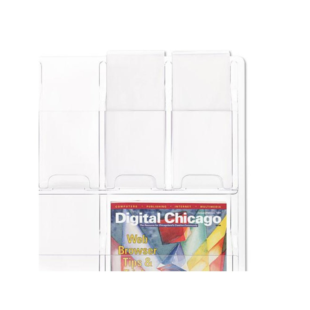 Reveal Clear Literature Displays, 9 Compartments, 30w x 2d x 22.5h, Clear. Picture 2