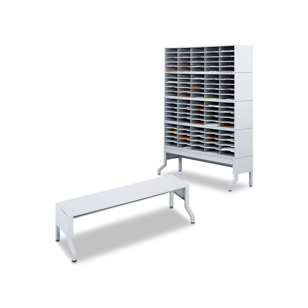 E-Z Sort Satellite Mail Station Base, 57 1/8x 18 1/4x 14, Gray. Picture 2