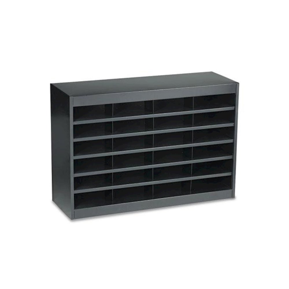 Steel/Fiberboard E-Z Stor Sorter, 24 Compartments, 37.5 x 12.75 x 25.75, Black. Picture 1
