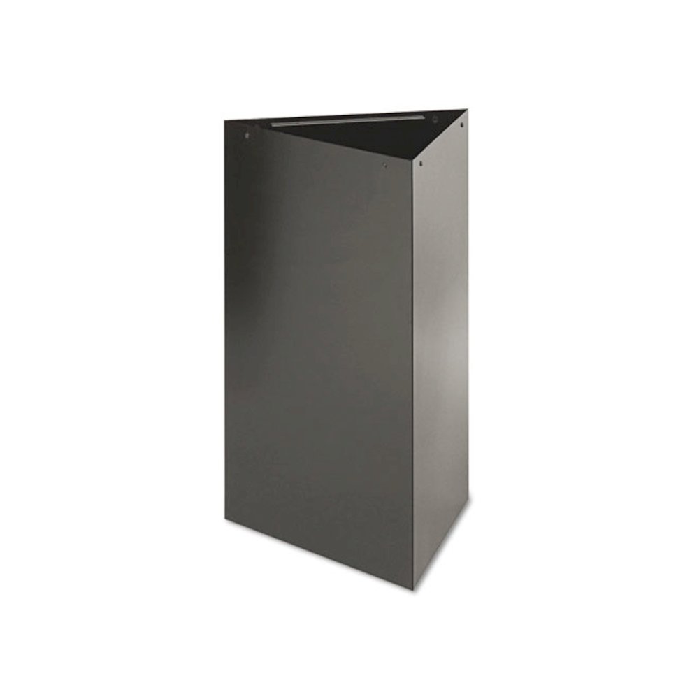 Trifecta Receptacle 30" High Base, Triangular, 17gal, Black. Picture 1