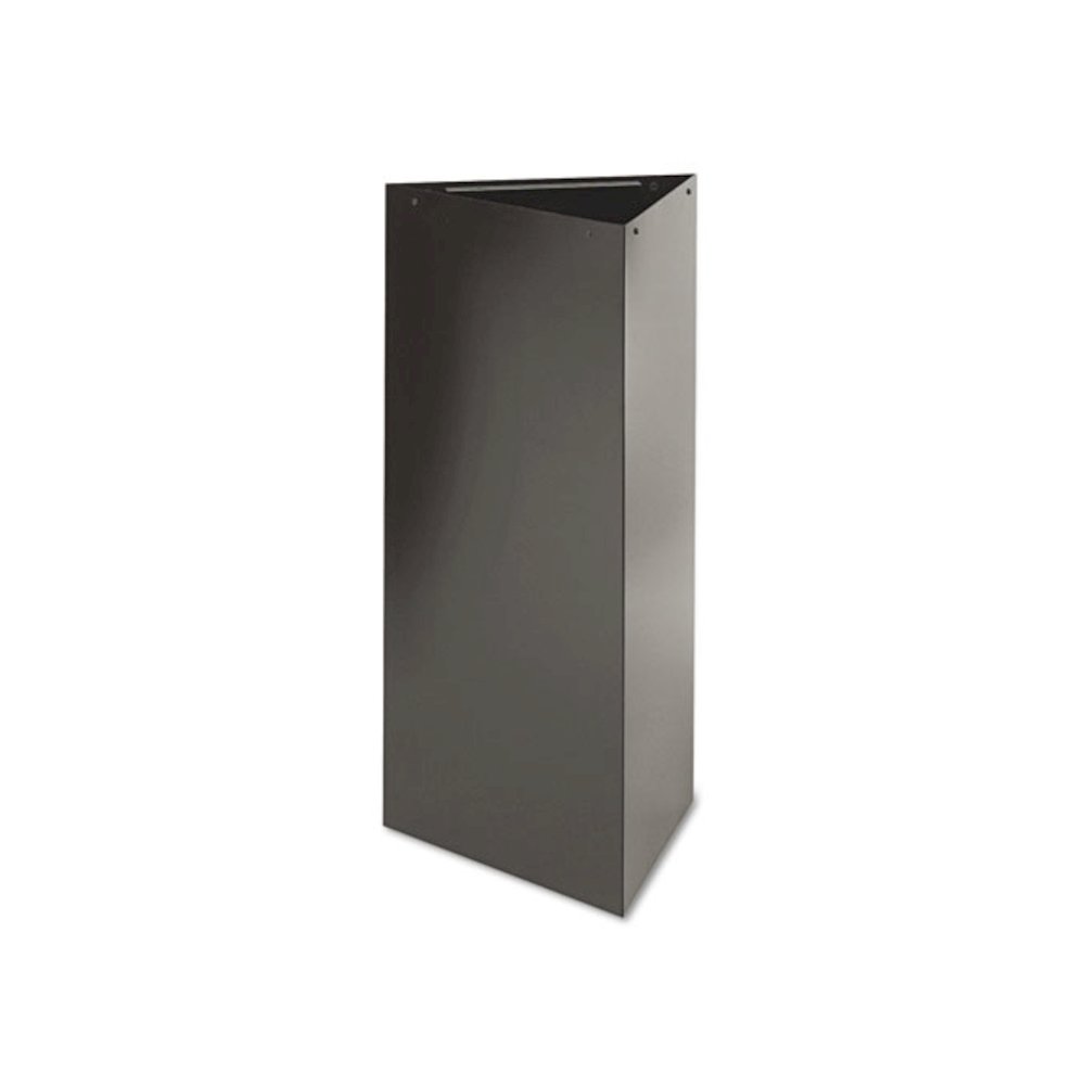 Trifecta Receptacle 38" High Base, Triangular, 21gal, Black. Picture 1