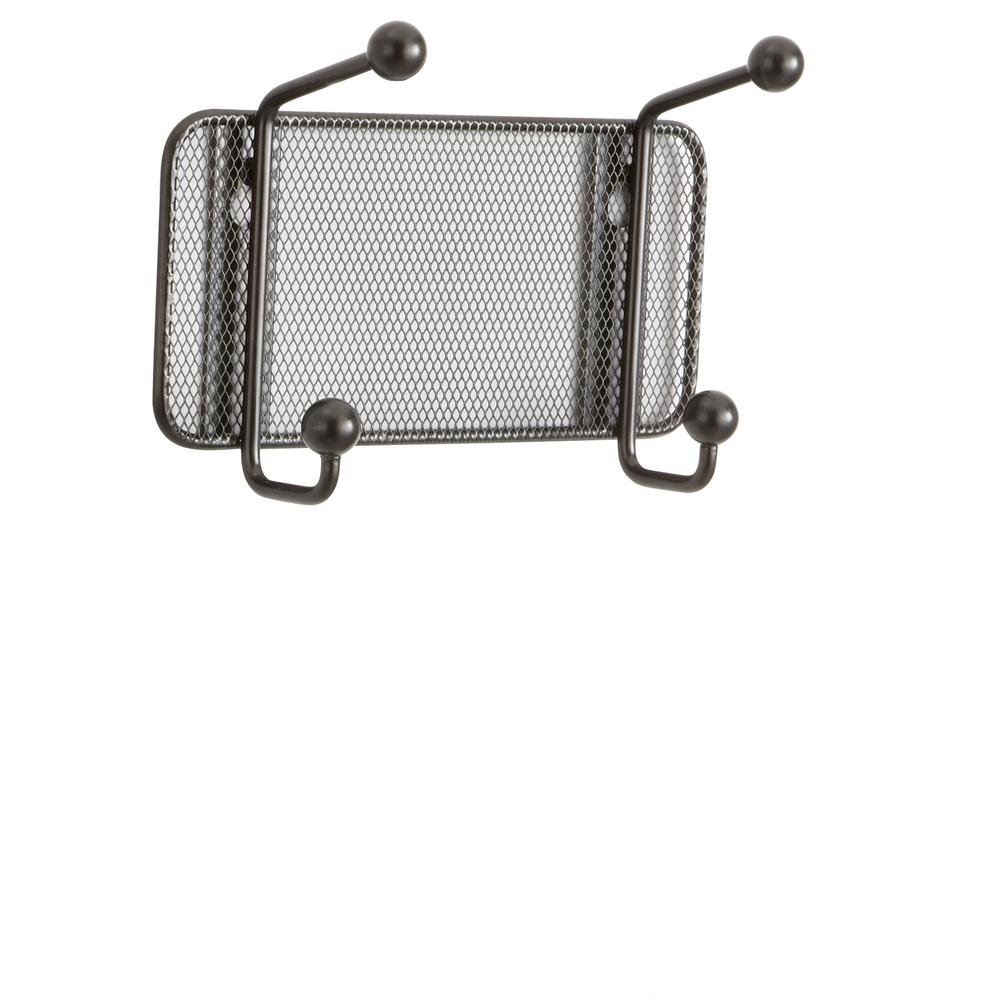 Onyx™ Mesh Wall Rack 2 Hook (Qty. 6) - Black. Picture 1