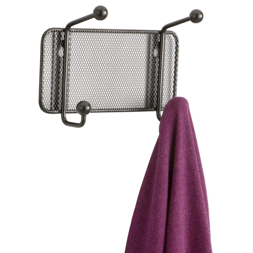 Onyx™ Mesh Wall Rack 2 Hook (Qty. 6) - Black. Picture 2