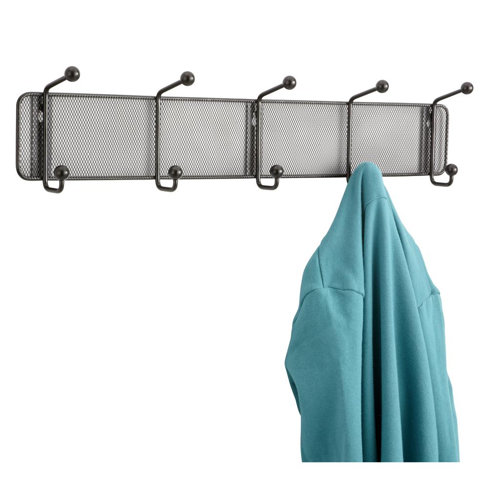 Onyx™ Mesh Wall Rack 5 Hook (Qty. 6) - Black. Picture 2