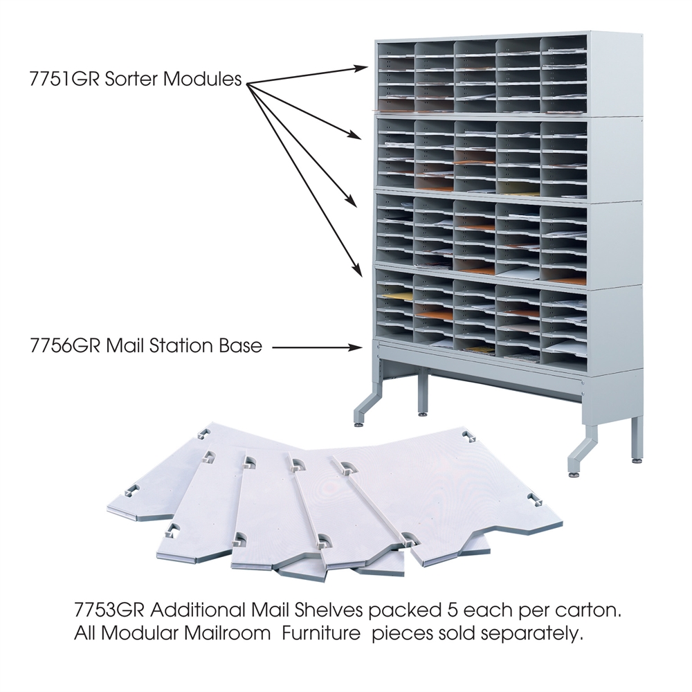 E-Z Sort® Additional Mail Trays Gray. Picture 1