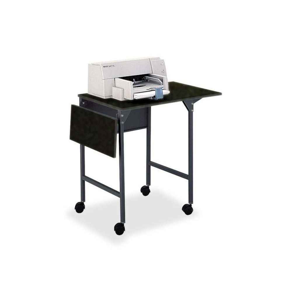 Safco Drop Leaves Machine Stand - 150 lb Load Capacity - 26.9" Height x 36" Width x 18" Depth - Floor - Laminate - Steel - Black. Picture 1