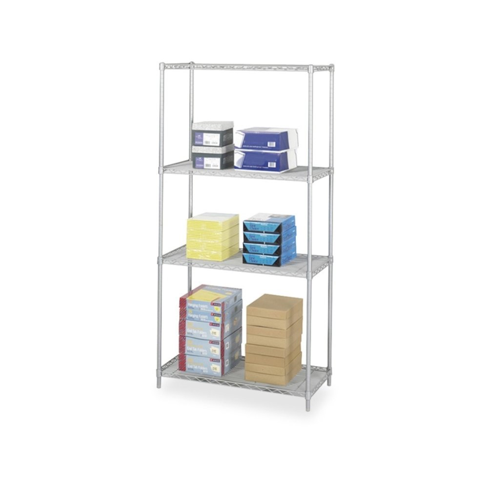 Industrial Wire Shelving - 36" x 18" - 4 x Shelf(ves) - Gray. Picture 1