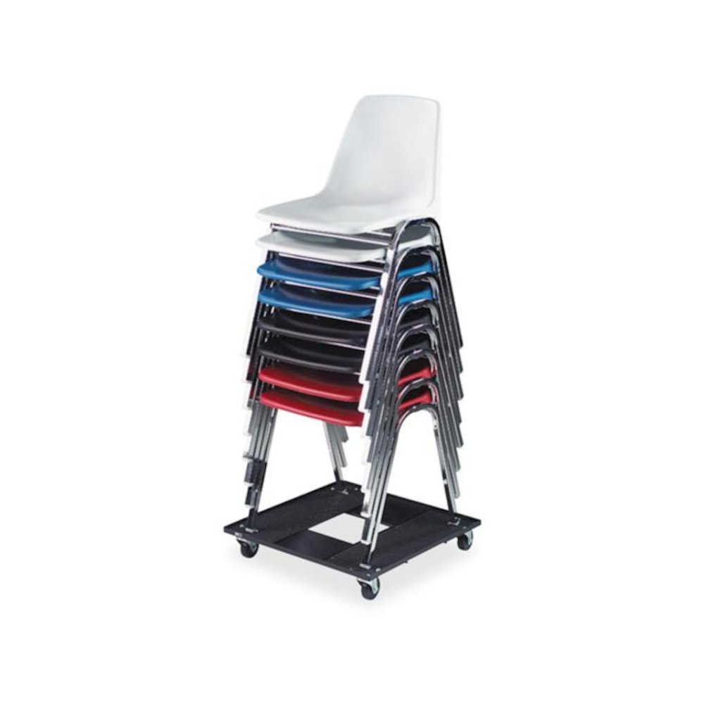 Safco Heavy-duty Stacking Chair Cart - 300 lb Capacity - 3" Caster Size - Steel - x 23.1" Width x 23.1" Depth x 4.5" Height - Black - 1 Each. Picture 2