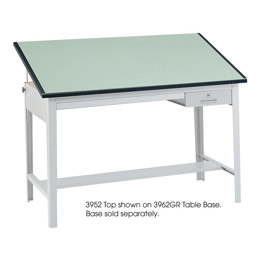 Safco Precision Drafting Table Base - Enamel Four Leg Base - 35.50" Height x 56.38" Width x 30.50" Depth - Assembly Required - Gray - Steel - 1 Each. Picture 2
