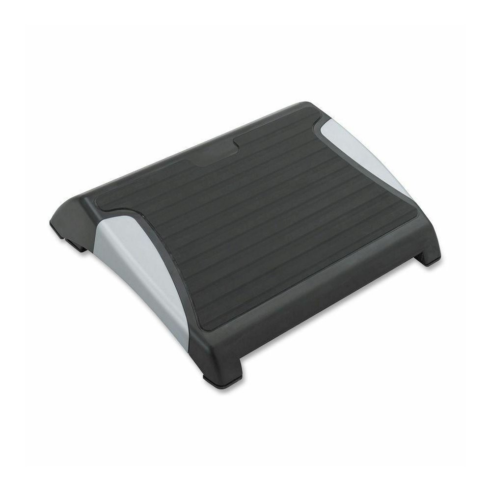 Safco RestEase Adjustable Footrest - 3.25" - 5" Adjustable Height - Black, Silver - 1 Each. Picture 2