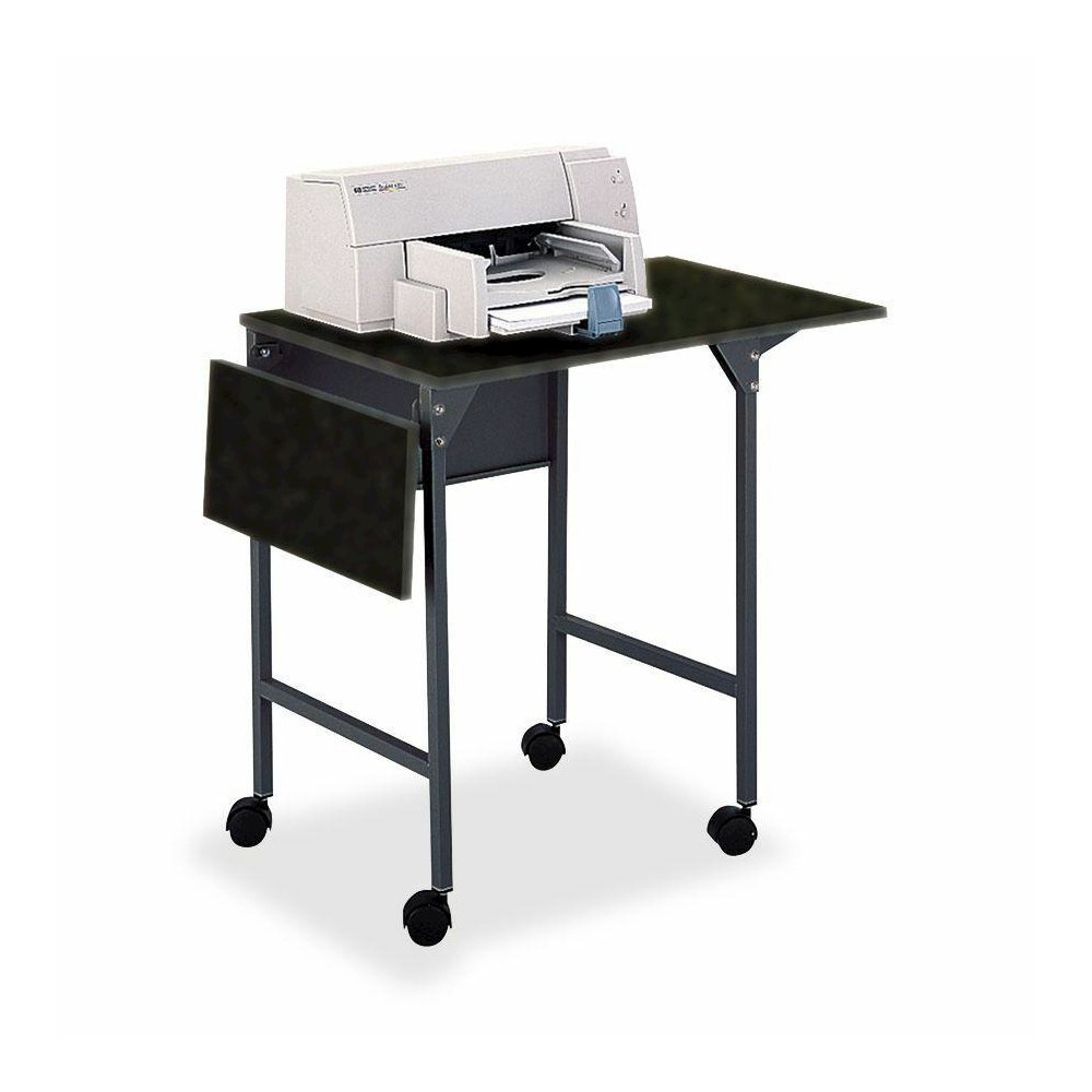 Safco Drop Leaves Machine Stand - 150 lb Load Capacity - 26.9" Height x 36" Width x 18" Depth - Floor - Laminate - Steel - Black. Picture 2