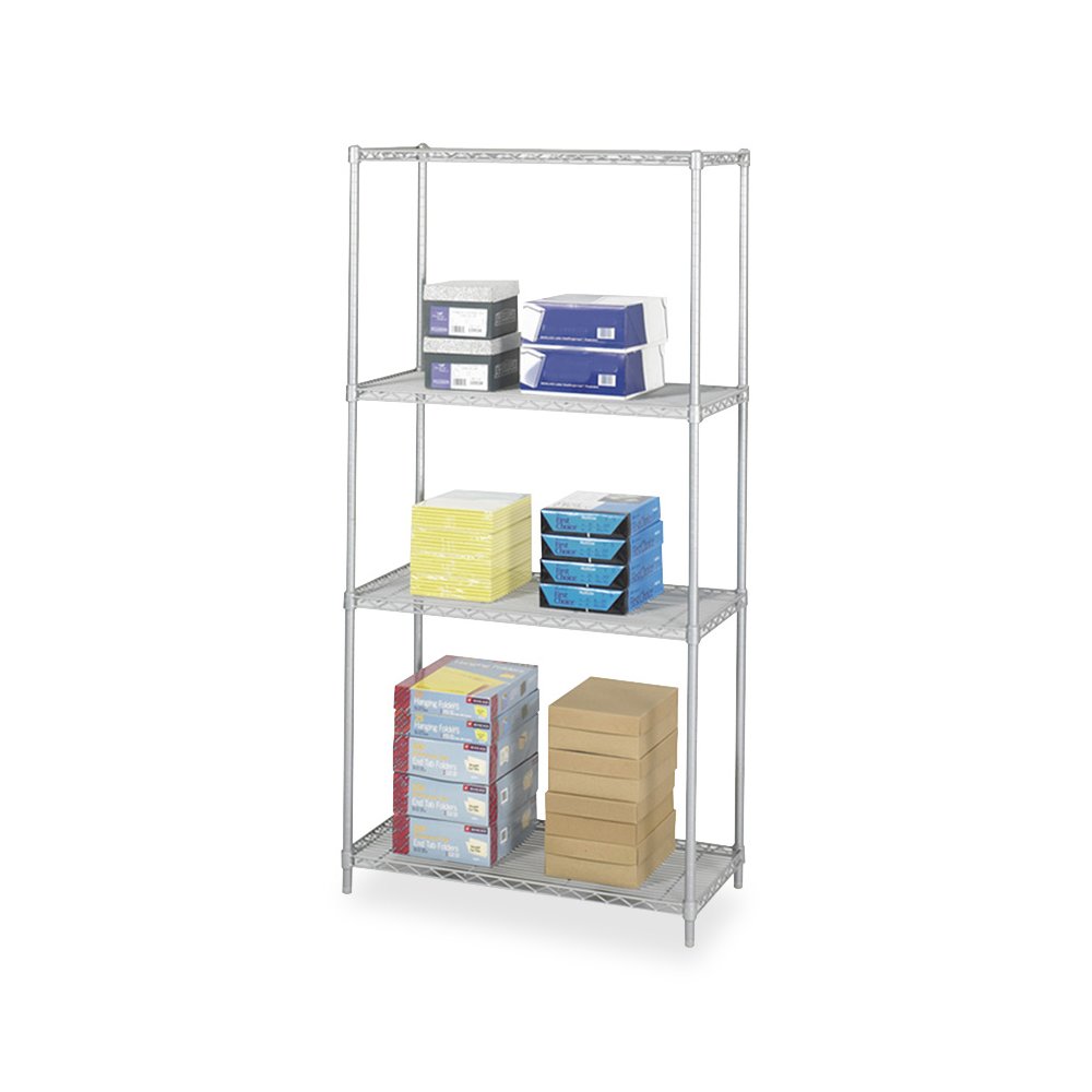 Industrial Wire Shelving - 36" x 18" - 4 x Shelf(ves) - Gray. Picture 4