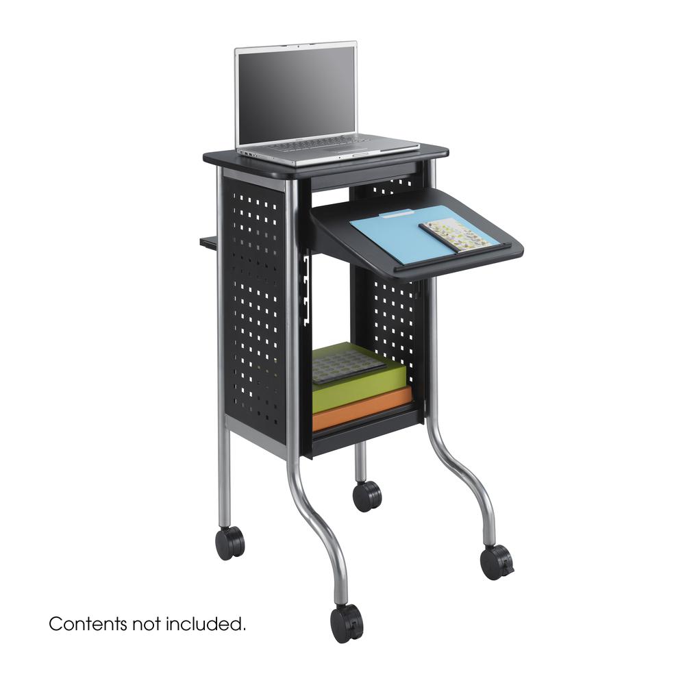 Scoot Presentation Cart - 4 Casters - Steel Frame - Black. Picture 3