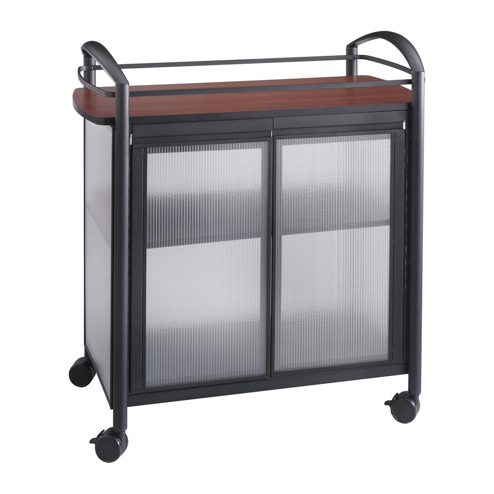 Safco Impromptu Refreshment Cart - 440.92 lb Capacity - 4 Casters - 2.50" Caster Size - Steel - x 34" Width x 21.3" Depth x 36.5" Height - Steel Frame - Black - 1 Each. Picture 1