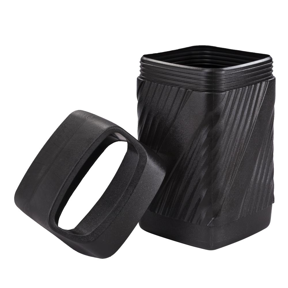 Waste Receptacle, Closed Top, Black. Picture 3