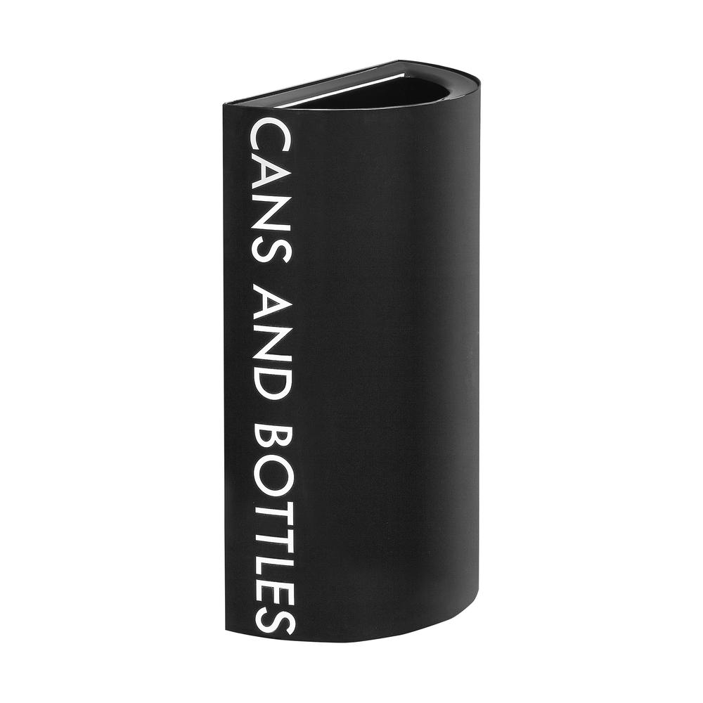Mixx™ Recycling Center, Half-Round Receptacle, 23 Gallons - Black. Picture 3