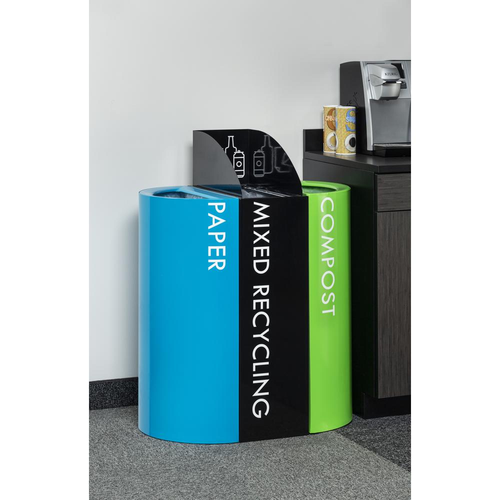 Mixx™ Recycling Center, Rectangular Receptacle, 29 Gallon. Picture 3