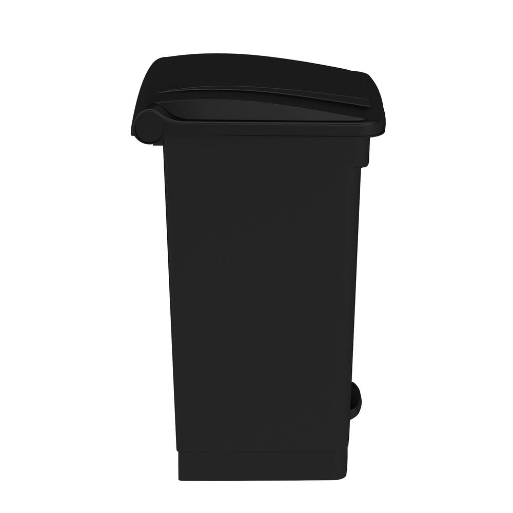 Plastic Step-On Receptacle, 12 Gallon - Black. Picture 3