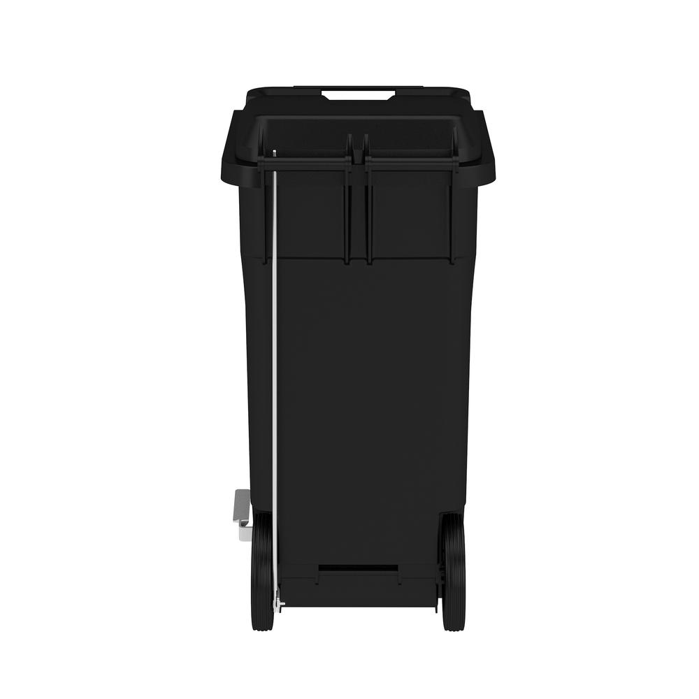 Plastic Step-On Receptacle, 32 Gallon - Black. Picture 2