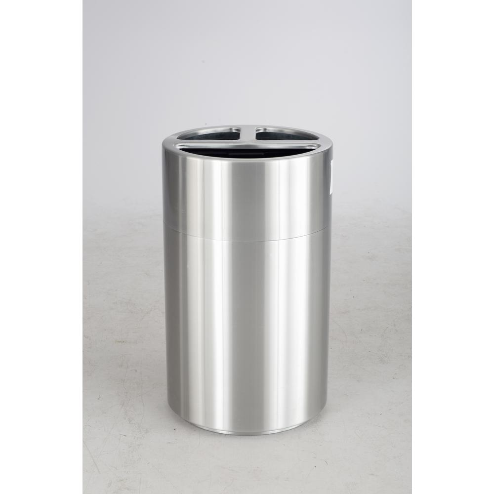 Triple Recycling Receptacle Stainless Steel. Picture 3