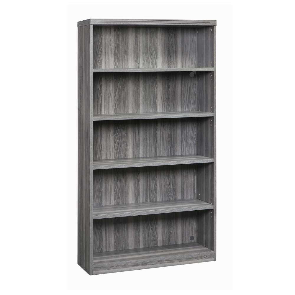 5 Shelf Bookcase (1 fixed shelf), Gray Steel. Picture 3