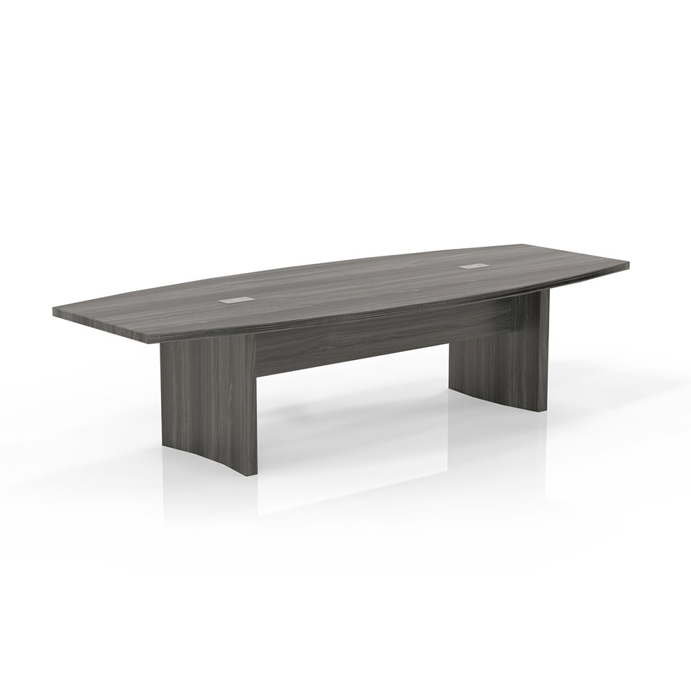 10' Conference Table, Boat Surface, Gray Steel. Picture 1