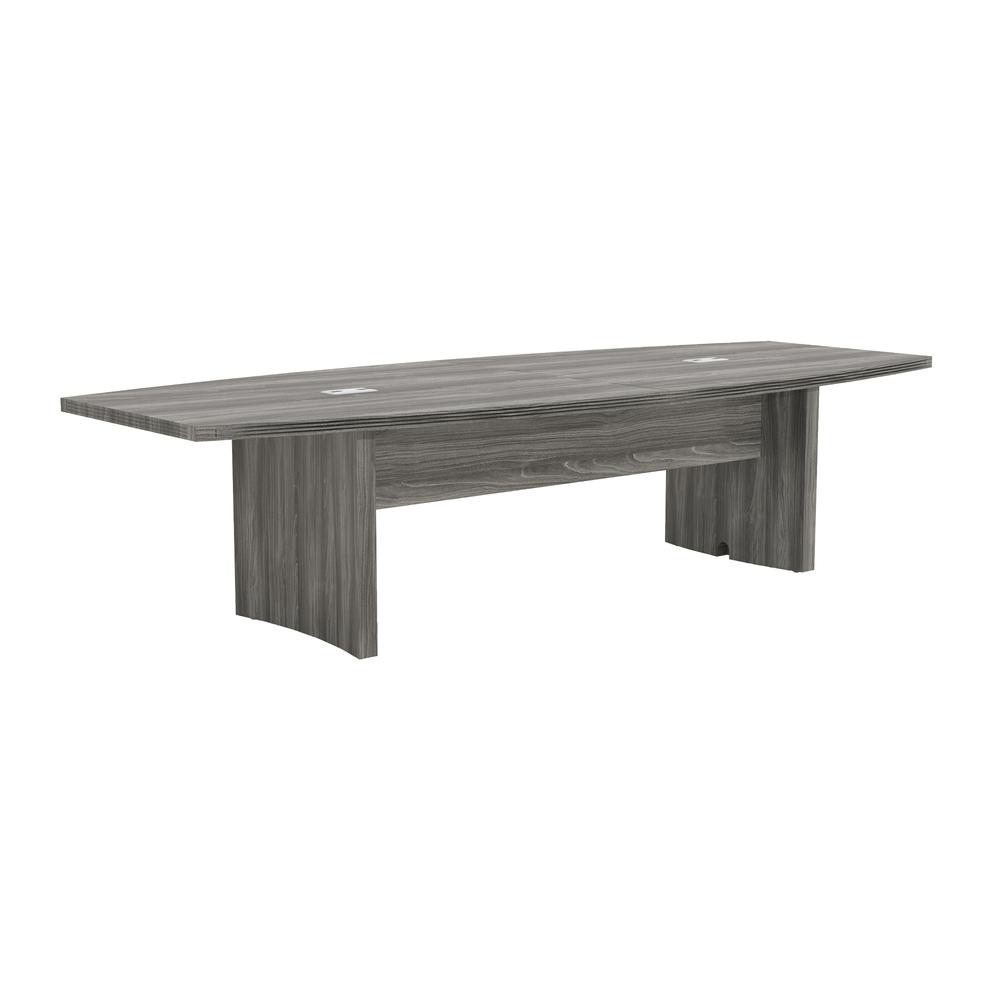 10' Conference Table, Boat Surface, Gray Steel. Picture 3
