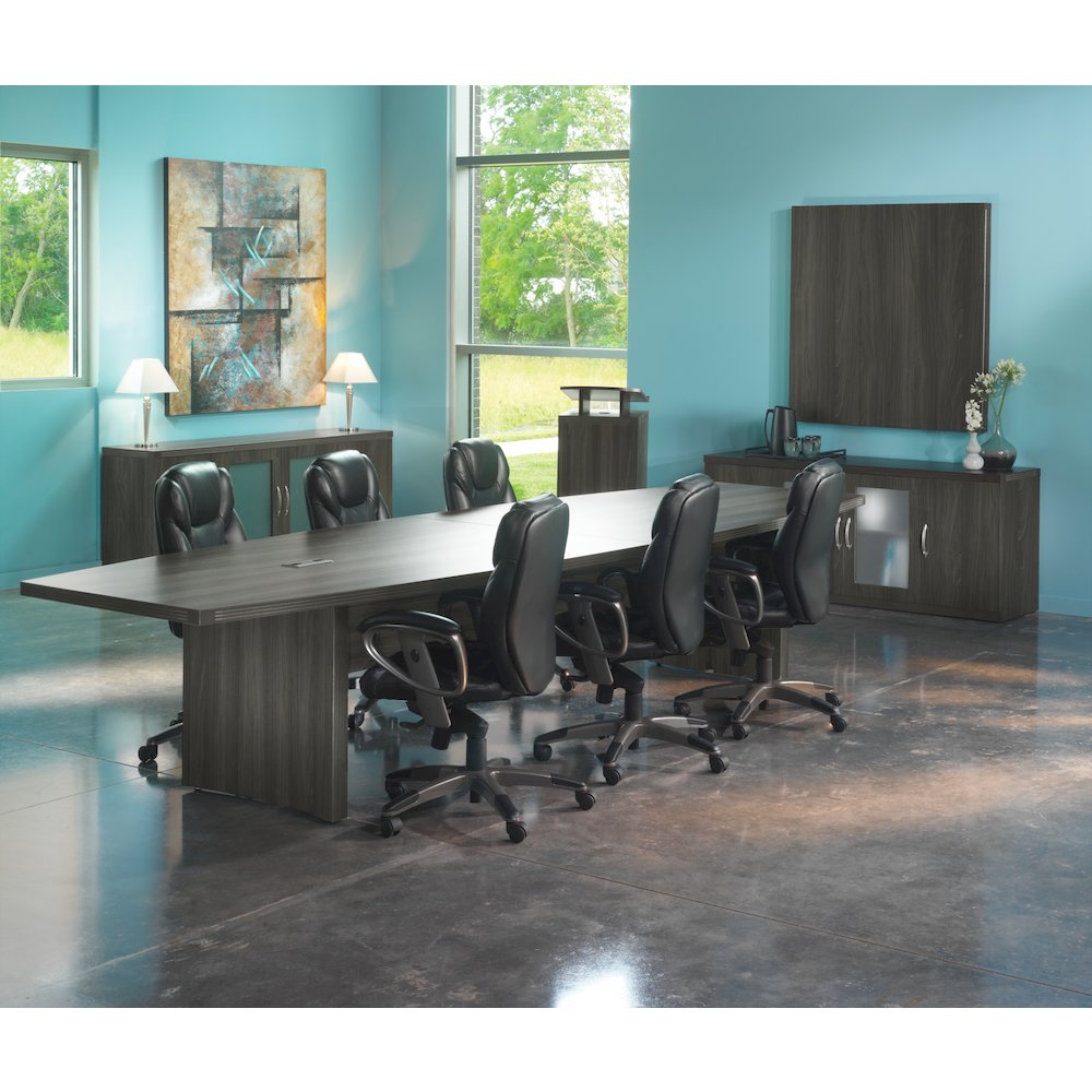 12' Conference Table, Boat Surface, Gray Steel. Picture 3