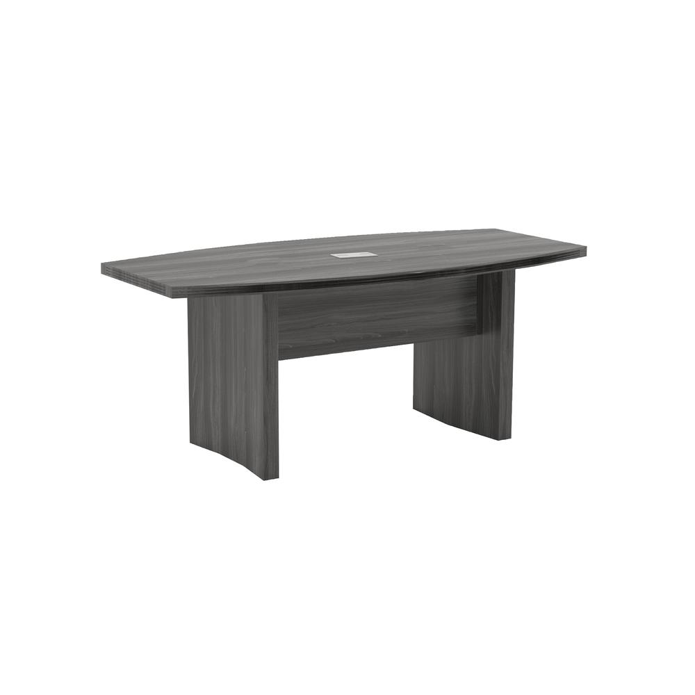 6' Conference Table, Boat Surface, Gray Steel. Picture 2