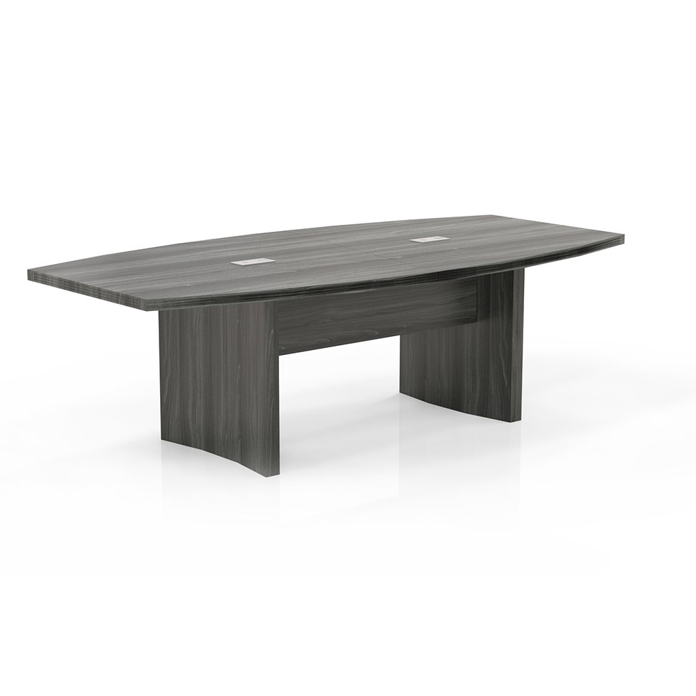 8' Conference Table, Boat Surface, Gray Steel. Picture 1