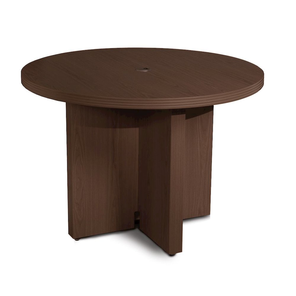 42" Round Conference Table, Mocha. Picture 1