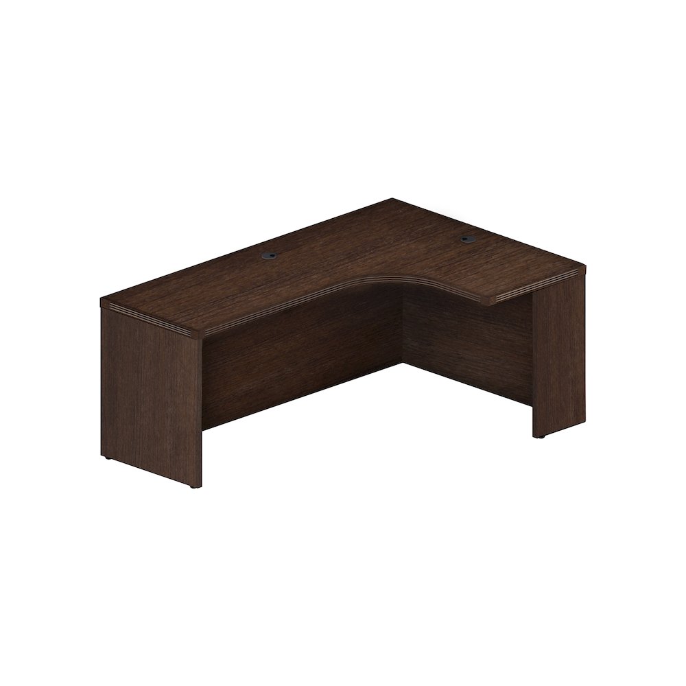 72" Right Extended Corner Table, Mocha. Picture 1
