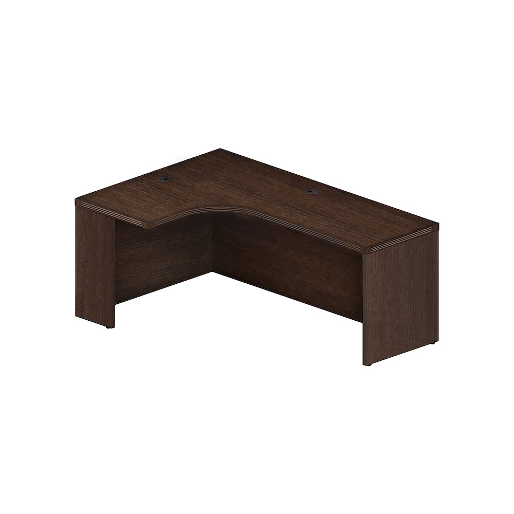 72" Left Extended Corner Table, Mocha. Picture 1