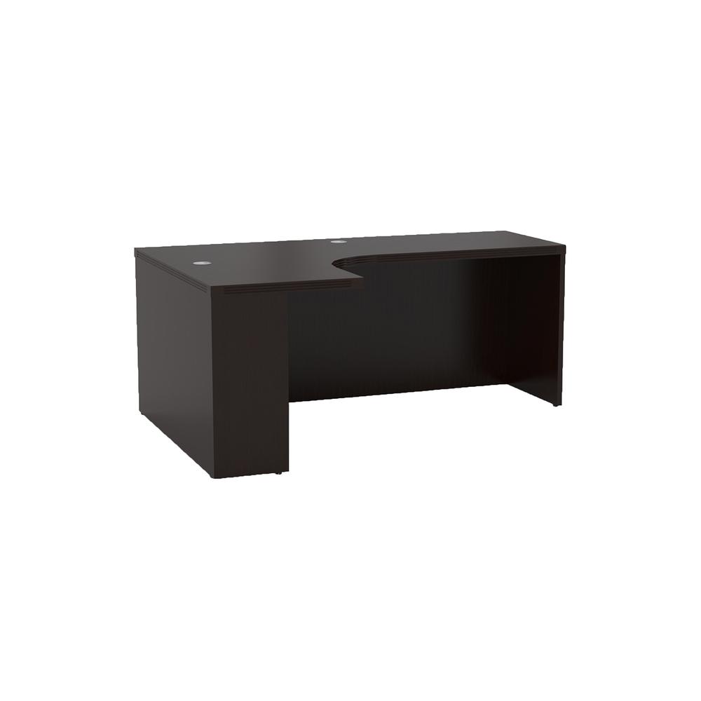 72" Left Extended Corner Table, Mocha. Picture 2
