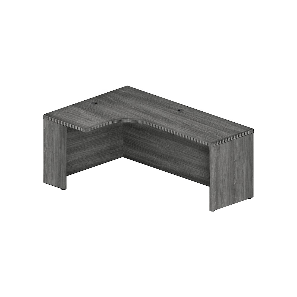 72" Left Extended Corner Table, Gray Steel. Picture 1