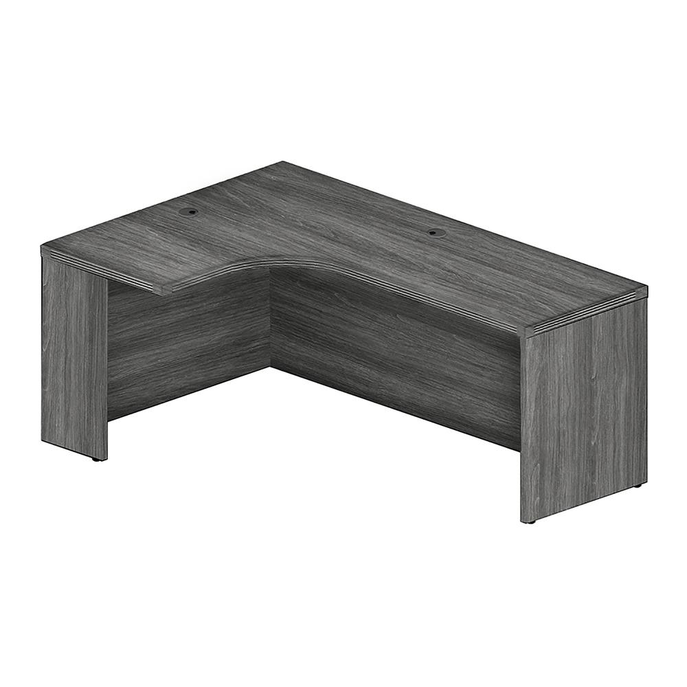 72" Left Extended Corner Table, Gray Steel. Picture 3