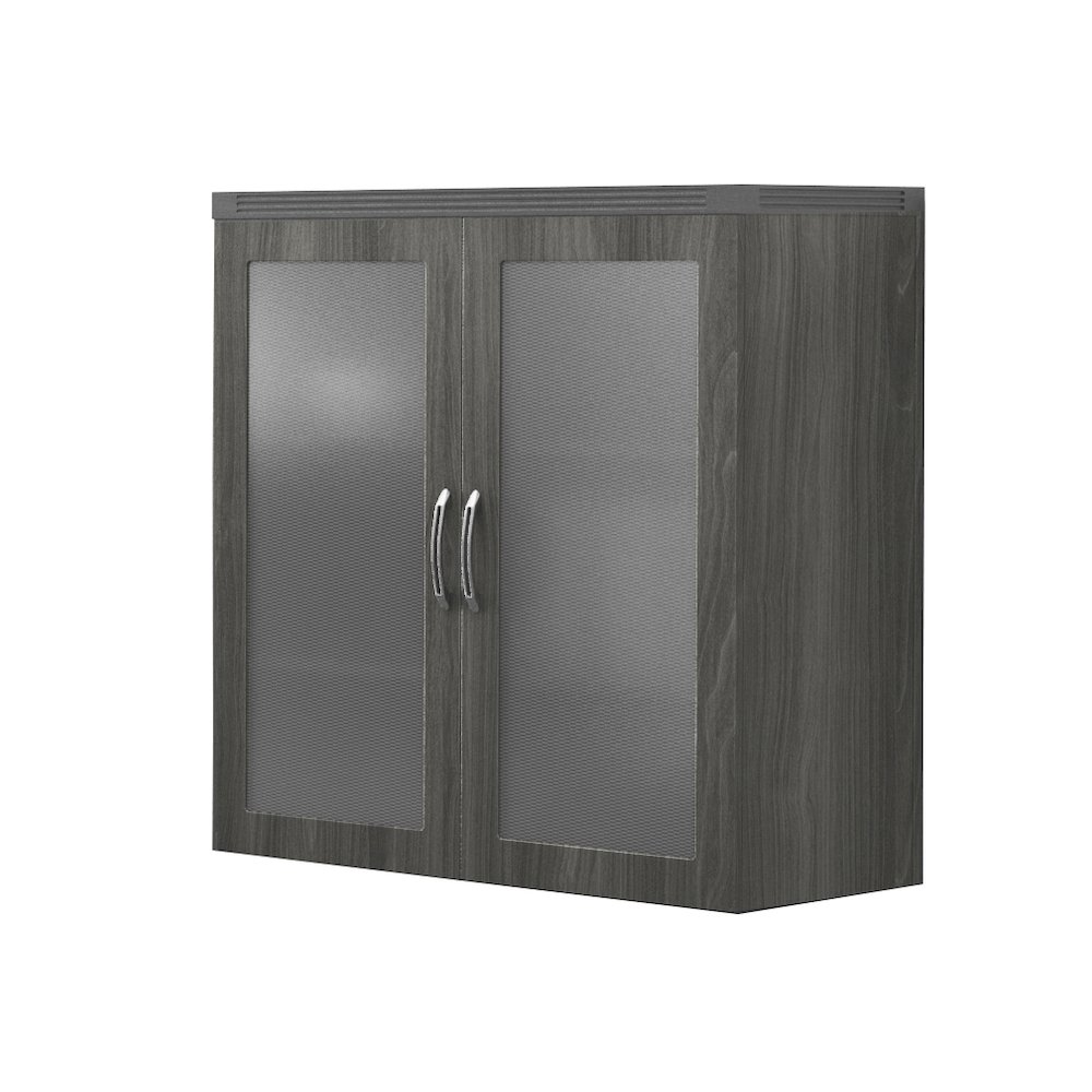 Glass Display Cabinet, Gray Steel. Picture 1