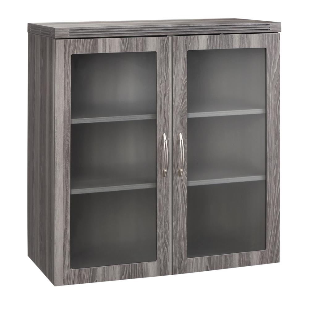 Glass Display Cabinet, Gray Steel. Picture 2