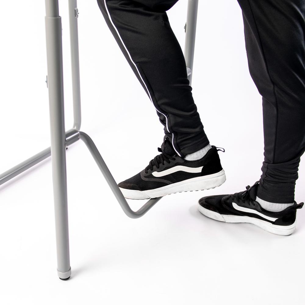 AlphaBetter®  2.0 Height – Adjustable Student Desk with Book Box and Pendulum Bar 22”-30” - Gray. Picture 3