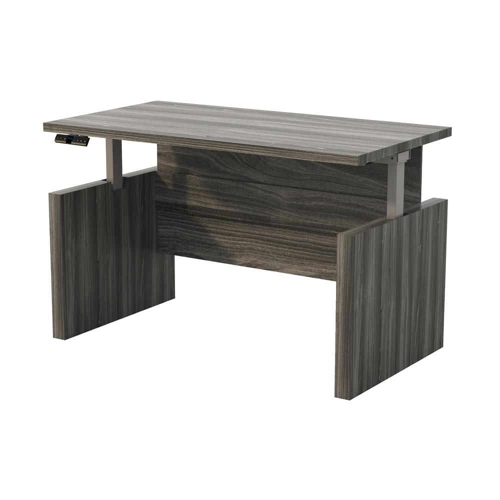 Aberdeen® Height-Adjustable Desk, Straight Front Top & Base, 72" W - GraySteel. Picture 2