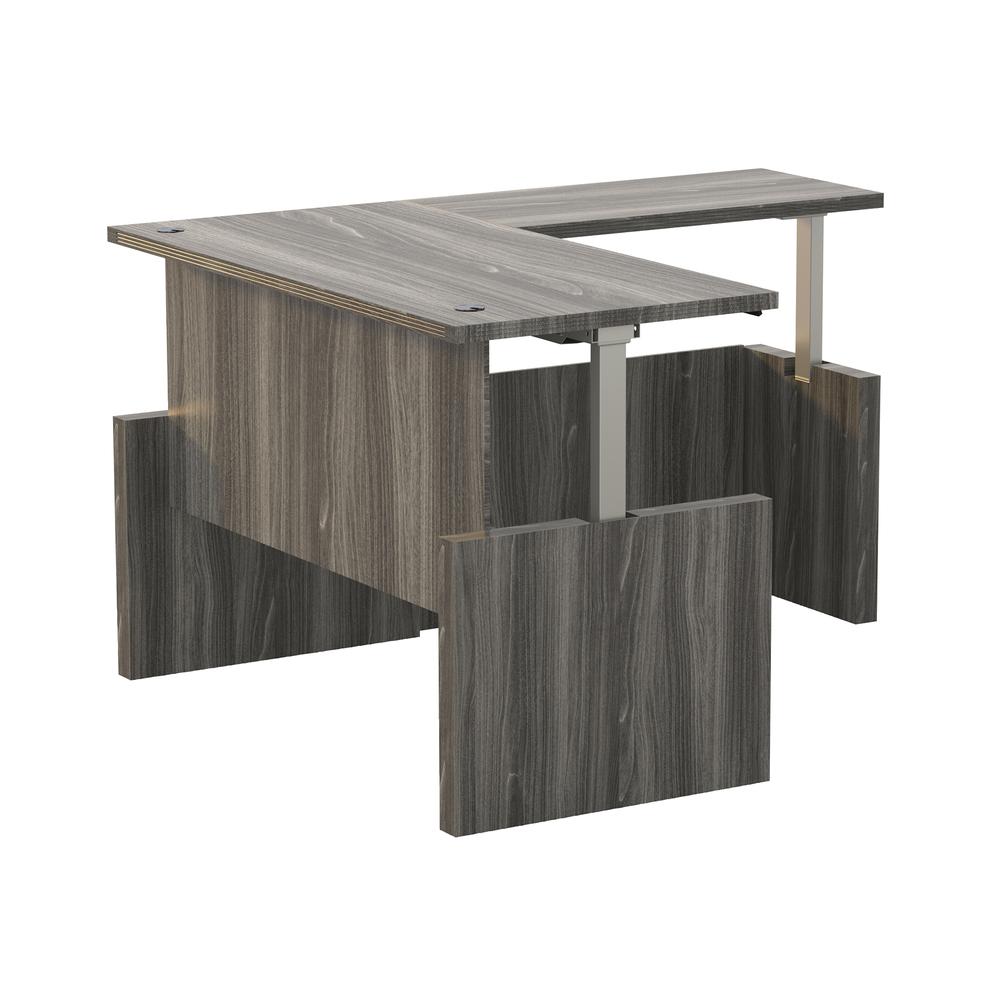 Aberdeen® Height-Adjustable Desk, Straight Front with Return, 72" W - GraySteel. Picture 1