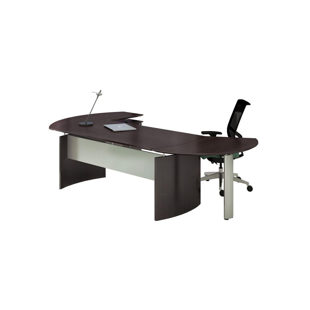 Medina™ Curved Desk Extension, Right - Mocha. Picture 1