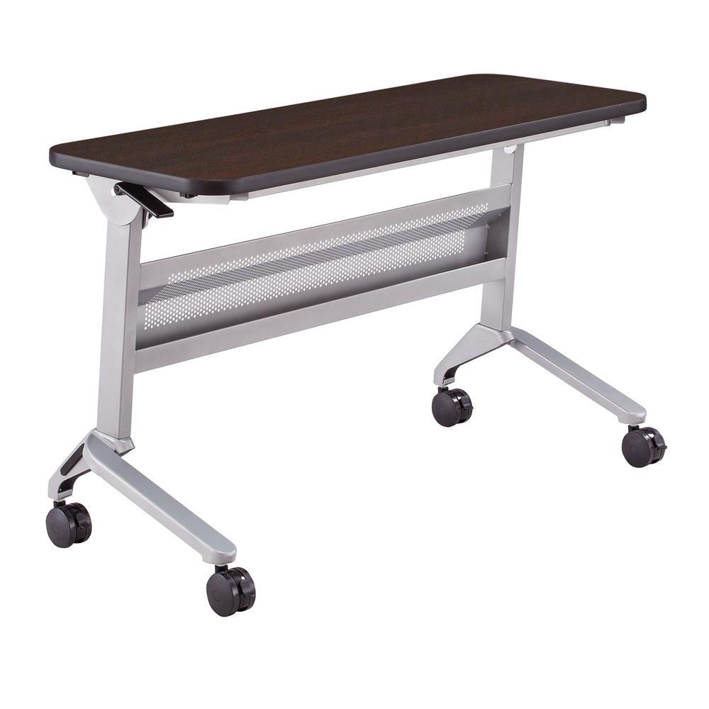 18 x 48" Rectangular Training Table, LPL, Mocha. Picture 1