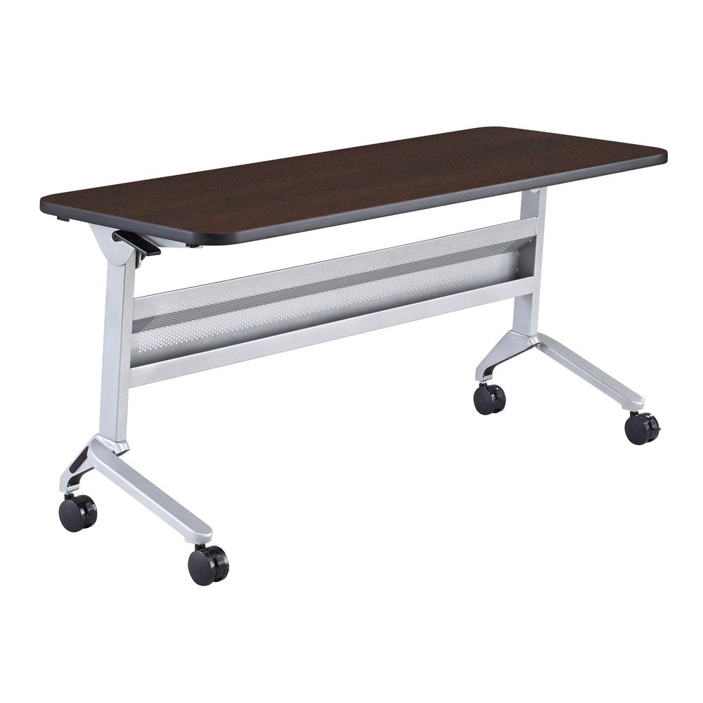 Flip-N-Go® 24 x 60" Rectangular Training Table - Mocha. Picture 1