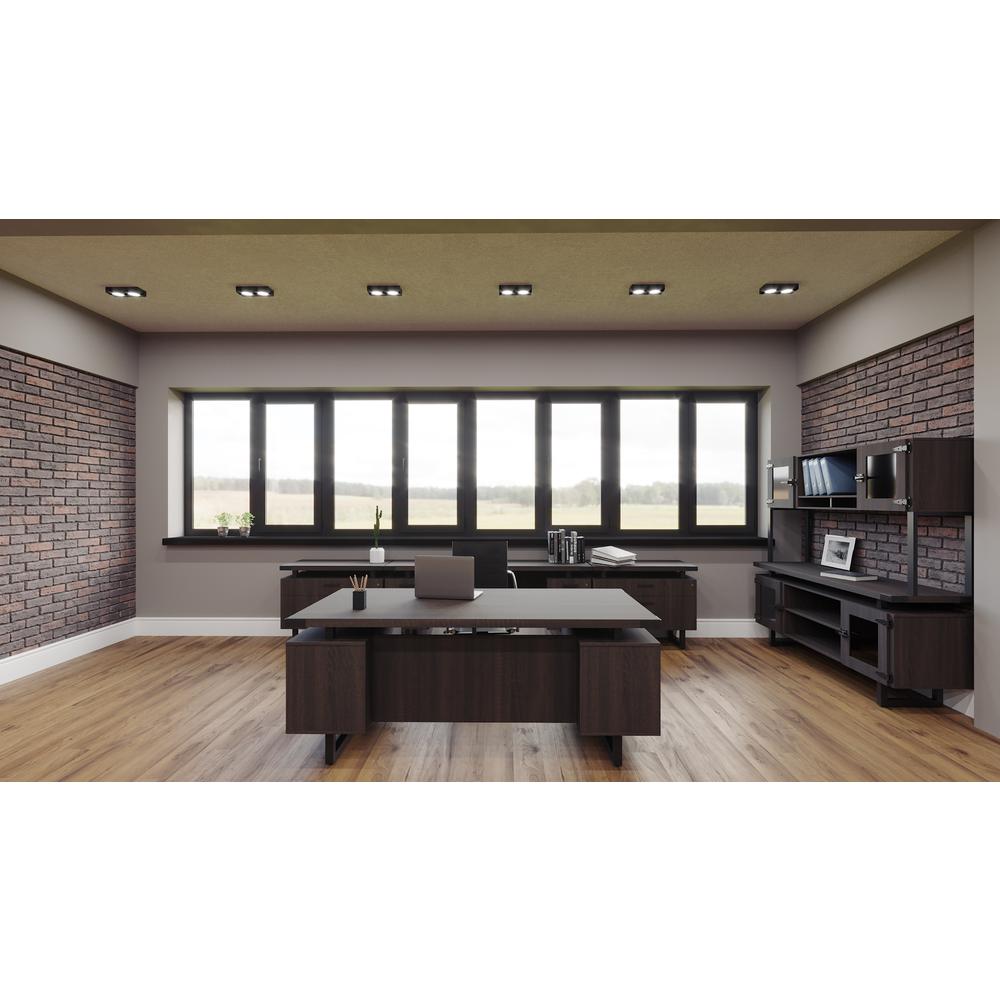Mirella™ Low Wall Cabinet Glass Doors Southern Tobacco. Picture 10