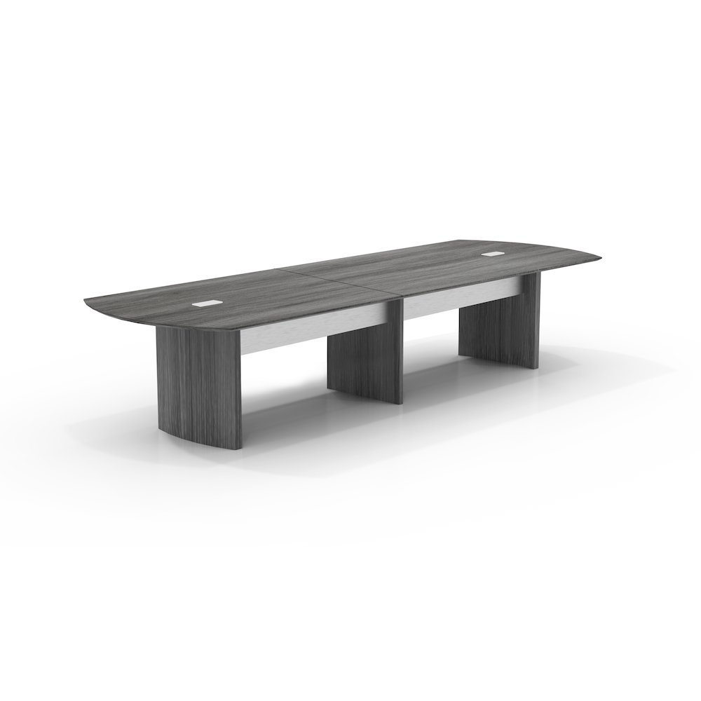 14' Conference Table, Gray Steel. Picture 1