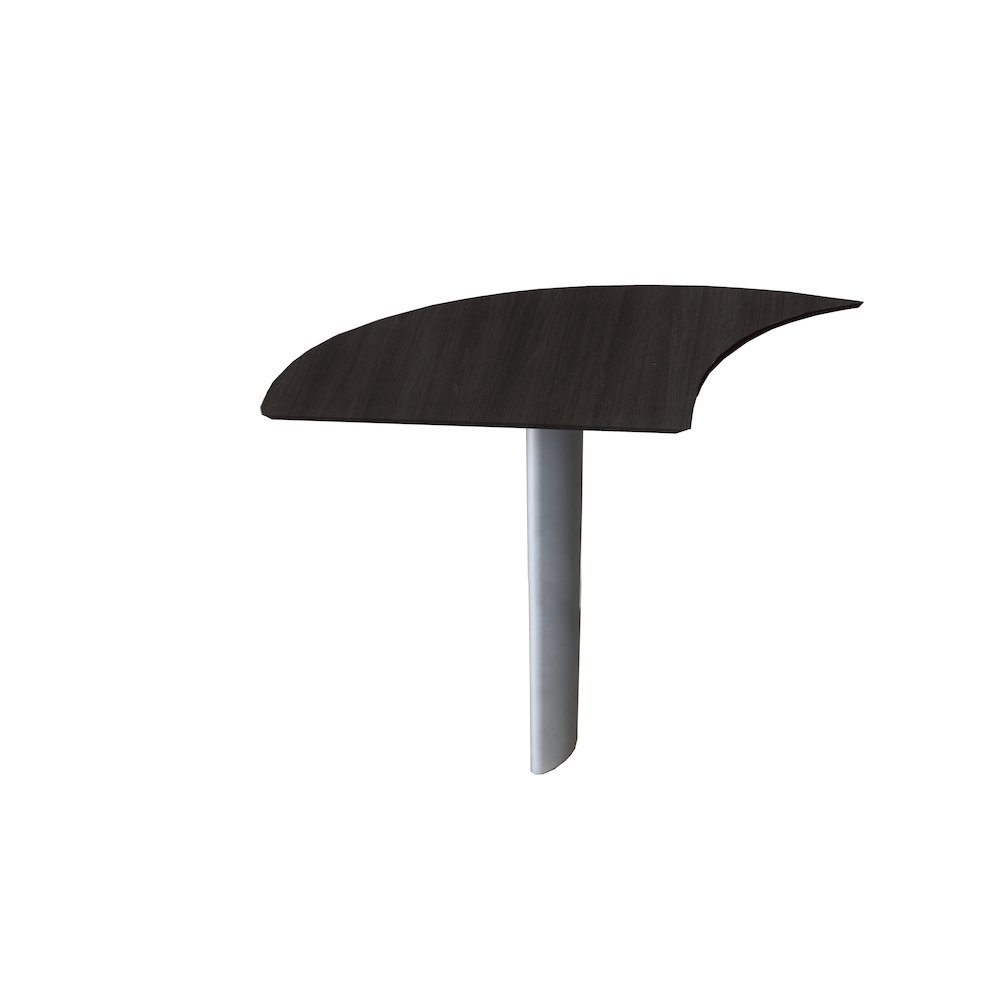Curved Desk Extension (Left), Mocha. Picture 1