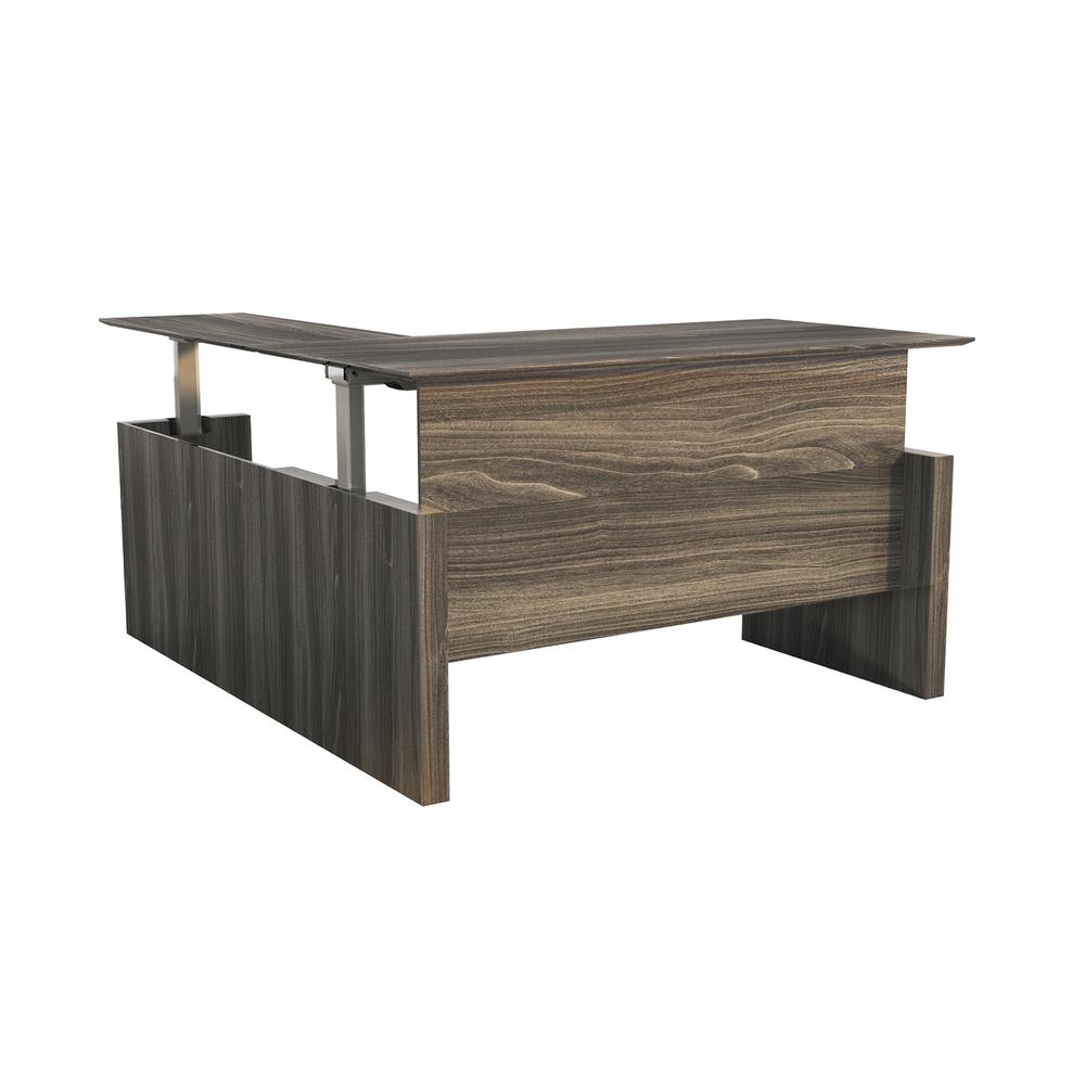 Medina™ Height-Adjustable Straight Front Desk with Return, 72” - GraySteel. Picture 1