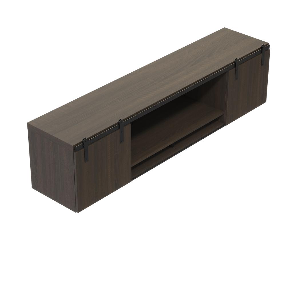 Mirella™ 72” Wall-Mounted Hutch with Sliding Wood Doors - SouthernTobacco. Picture 3