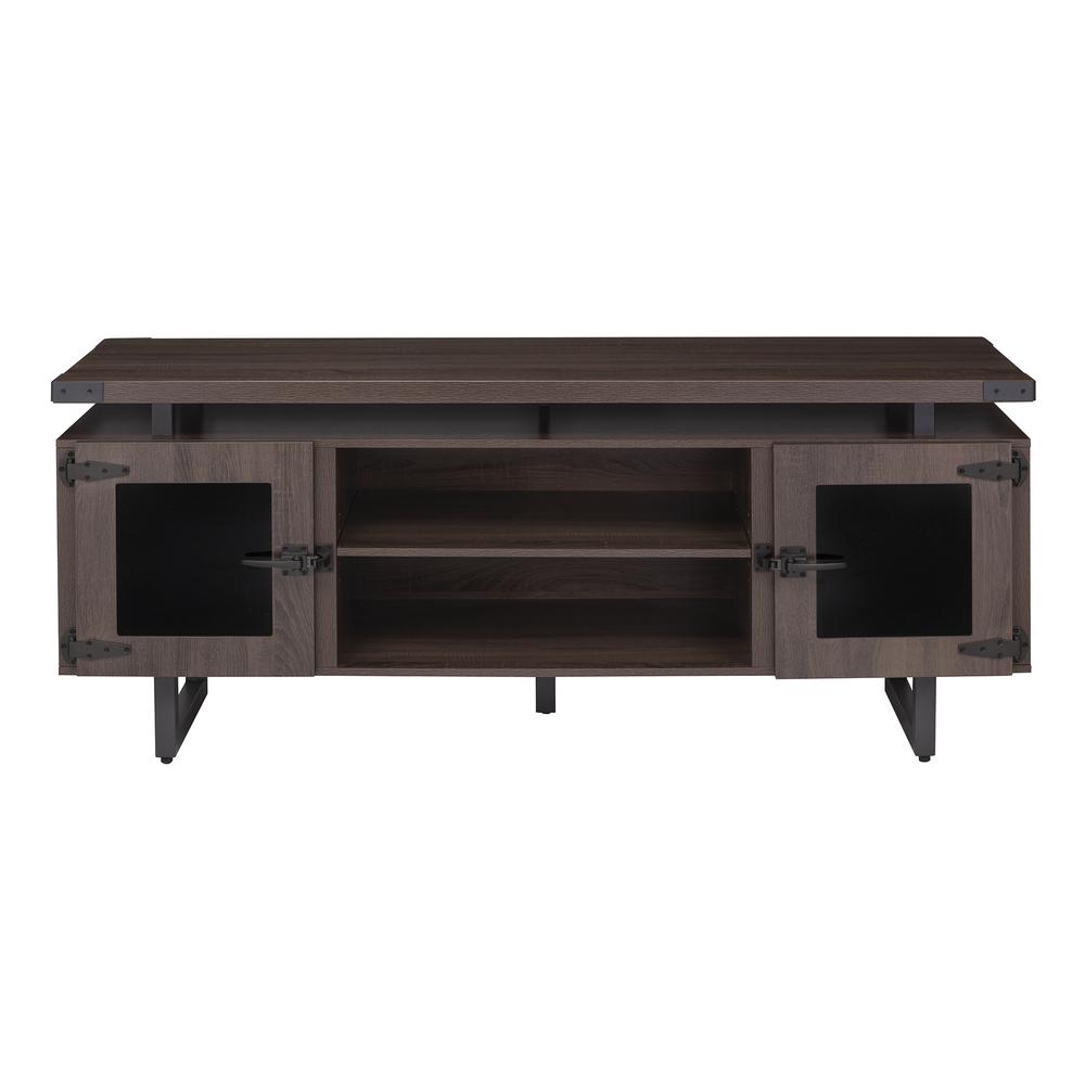 Mirella™ Low Wall Cabinet Glass Doors Southern Tobacco. Picture 2